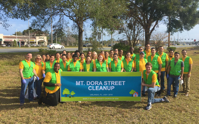 wmscog, World Mission Society Church of God, mount dora, Orlando, Florida, FL, adopt a highway, volunteerism, cleanup, trash, environment, protection